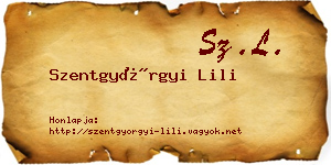 Szentgyörgyi Lili névjegykártya