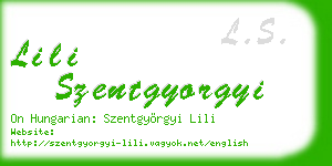 lili szentgyorgyi business card